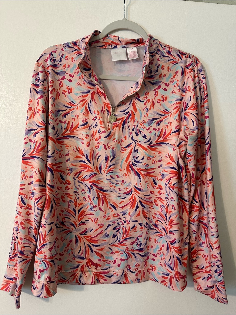 Stella Parker Floral Quarter-Zip Pullover